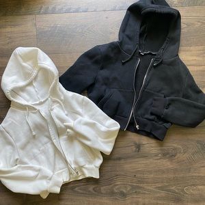 SHEIN cropped zip up hoodies